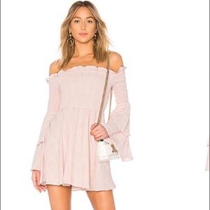 LPA Smocked Mini Dress in Blush.